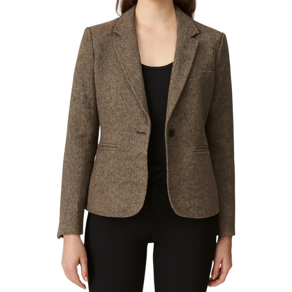 Pendleton Tweed Wool Blazer Suit Sports Coat Button Closure Brown White 10P